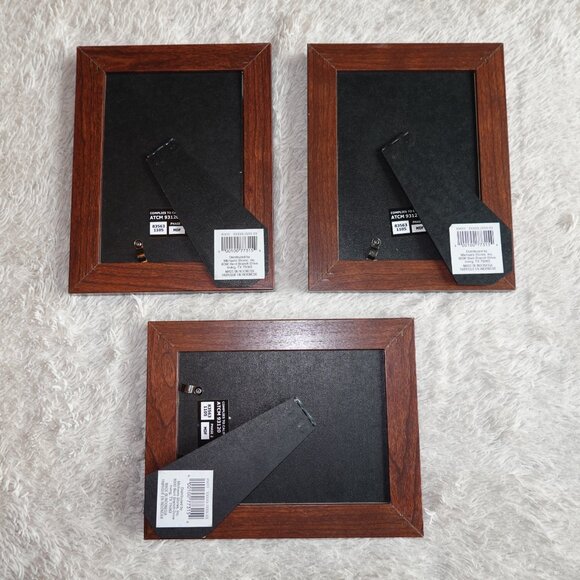 Set of 3 Wood Picture Frames with Glass (Frames are 7x9, holds 5x7 photos), NWT - Picture 2 of 4